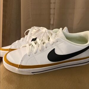 Nike White and Gold Athletic Shoes